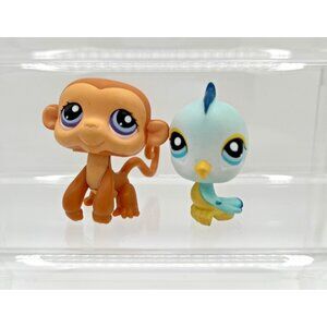 Littlest Pet Shop Pet Pairs MONKEY #189 PARAKEET #190 LPS‎ 2005